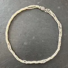 ❤︎未使用❤︎ レトロ　淡水パール　SILVER 3連 ロング