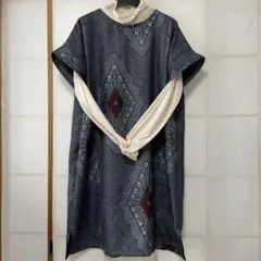 着物リメイクチュニック　アンティーク大島紬⁈リメイクチュニック