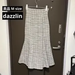 ダズリン マーメイドスカート ロング ツイード柄 グレージュ系カラー