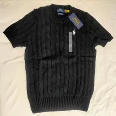 新品未使用】POLO RALPH LAUREN 半袖ケーブルニット ネイビーS - メルカリ