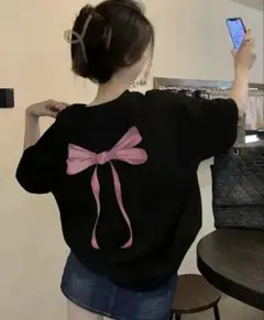 ピンクリボンTシャツ Y2K