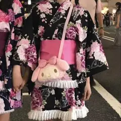 y2k♡平成ギャル浴衣ドレス ミニ丈 リメイク 黒×花柄 レース】 - メルカリ