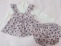 女の子 ベビー 花柄 セットアップ 秋冬服
