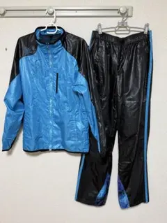 【上L 下O】ミズノ ウィンドブレーカー 上下セット 青黒 セットアップ 防寒