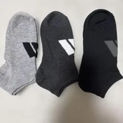 adidas アンクルソックス 3足セット グレー ダークグレー ブラック