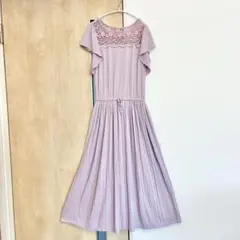 【美品】willselection レースプリーツワンピース ラベンダー