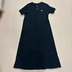 サイベーシックス　ヘンリーネックワンピース　マキシ　ロゴ刺繍　半袖　ブラック38のサムネイル