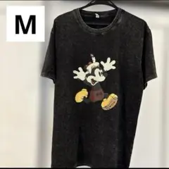 ユニセックス　M 新品　ミッキー プリント Tシャツ Mサイズ ブラック　人気