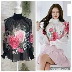 sugar⭐️花柄シフォンブラウス