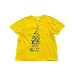 7SM5 フルーツ　ZIMA プリントTシャツ　イエロー　古着used