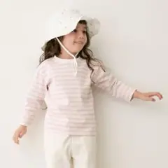 プティマイン【GOODPRICE】ボーダー長袖Tシャツ　90センチ　ライトピンク