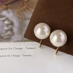 パール イヤリング ホワイト ゴールド 10mm フォーマル 結婚式 卒業式