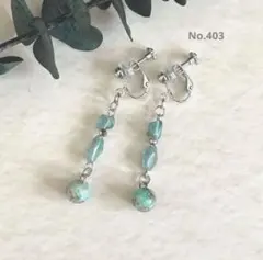 ハンドメイド＊イヤリング＊ピアス＊シルバー＊ブルー＊天然石アパタイト