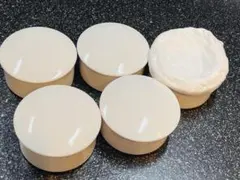 ホワイト 陶器 蓋付き容器 中型　5個