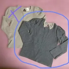 【新品】Bee des Bee フリル袖リボン付き長袖カットソー　グレー　120