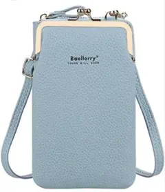 【新品】［LeafIn］スマホポーチお財布ポシェット NB65（ブルー）