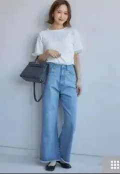 新品田中里奈しまむらmysaセミフレアフレアデニム 70