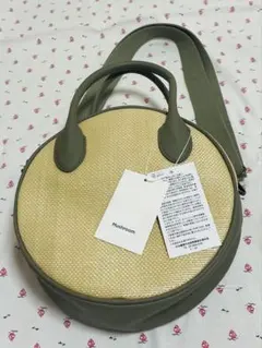 【新品・未使用】⭐︎しまむらMushroom⭐︎カゴ素材円形2wayショルダーバッグ