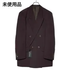 未使用タグ付 テーラードジャケット ダブルのブレザー 茶ブラウン L 日本製