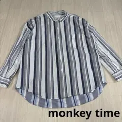 monkey time ストライプ柄カジュアルシャツ　M