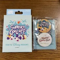 東京ディズニーリゾート Summer COOL OFF ステッカー缶バッジセット