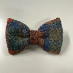 新品未使用 ハリスツイード ボウタイ オレンジ 青