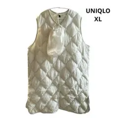 ユニクロ ウルトラライトダウンロングベスト XL オフホワイト