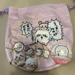 ちいかわ 巾着袋 マスコット 缶バッジ まとめ売りのサムネイル