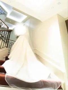 ベール　ホワイト　ウェディングドレス　アイボリー