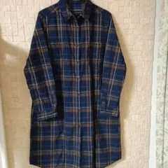 チェック柄フランネル長袖シャツ