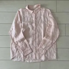 MUJI 無印良品 リネンシャツ 長袖 ピンク XLのサムネイル