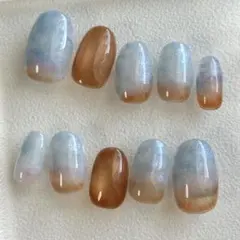 【現品】or 【サイズオーダー】*。エモーショナル夕焼け ネイル:* .