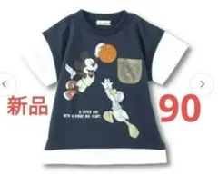 BRANSHES　スポーツグラフィック重ね着風半袖Tシャツ　ディズニー　ミッキーのサムネイル