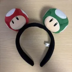 ユニバーサル・スタジオ・ジャパン　スーパーマリオ キノコ カチューシャ（赤・緑）