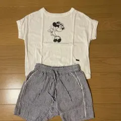 FITH ミッキーマウス Tシャツとストライプショートパンツセット
