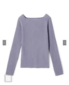 グレイル　スクエア　ニット　薄紫 リブ編み 長袖ニット