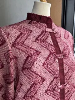 ローズ系色絞りリメイク　ジャケット