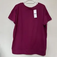 GU バックカットチュニック 半袖 XL パープル