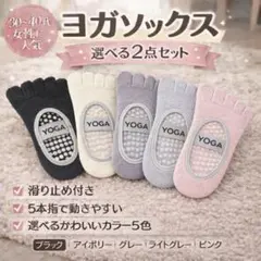 新品 ヨガソックス 5本指 滑り止め付 選べる2色セット ピラティス
