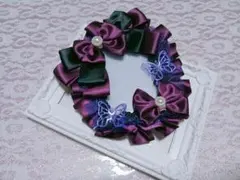 B8 硬質ケース デコ 痛トレカケース 蝶々 リボン 紫 ワインレッド パープル