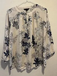 BANANA REPUBLIC 花柄 五分袖ブラウス S
