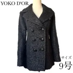 YOKO CHAN ノーカラーコート ブラック - メルカリ
