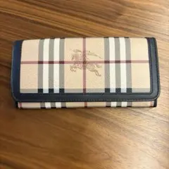 美品 バーバリー ノバチェック柄 長財布 シャドーホース ベージュ