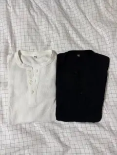 ユニクロ UNIQLO ヘンリーネックシャツ サーマル 2色セット