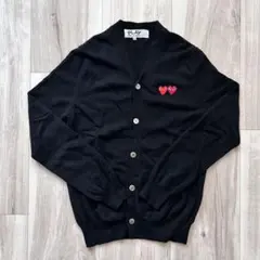 PLAY COMME des GARÇONS ダブルハート カーディガン M 黒のサムネイル
