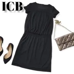 ICB ノースリーブ　ワンピース　黒　S　レディース　服　オンワード樫山