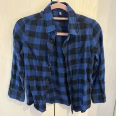 UNIQLO ユニクロ　長袖シャツ 120 青・黒チェック