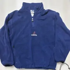 adidas ネイビー フリースジャケット Lサイズ