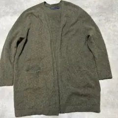 ポロラルフローレン 現行タグ　カシミヤ混 ロングカーディガン 羽織 M オリーブ