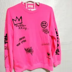DOUBLE J グラフィティ トレーナー ピンクLL〜3L位